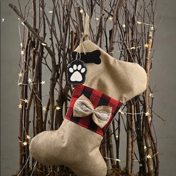 Other - Christmas Decorations Linen Lattice Bone Socks Pendant Candy Bag
